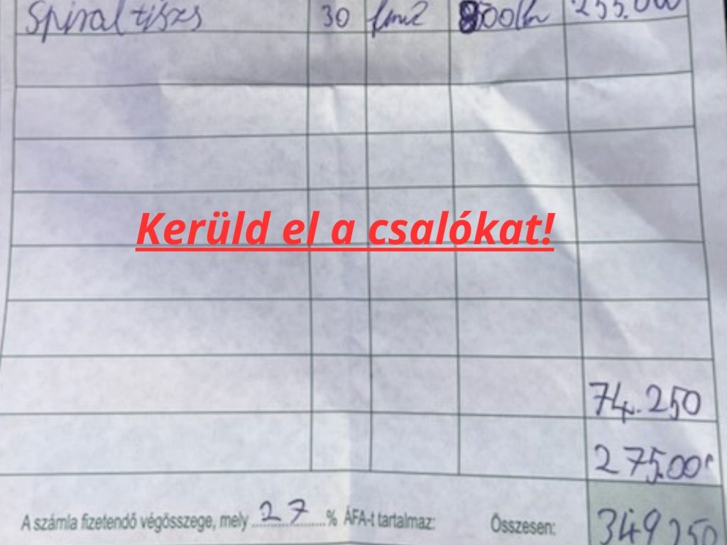 Számla részletei, kerüld el a csalókat